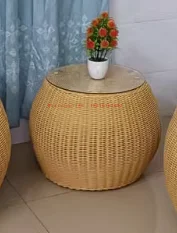 

Outdoor Rattan Sofa Courtyard Leisure Rattan Chair Indoor Furniture Sunscreen Round Balcony Sofa Coffee Table