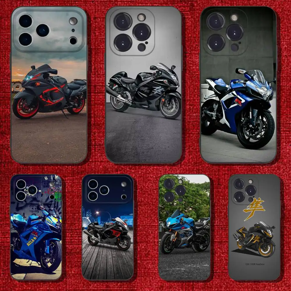 

S-SUZUKIes MOTOR Phone Case For iPhone 17,16,15,14,13,12,Pro,Max,Plus,E,SE4,Air,Mini Black Soft Cover