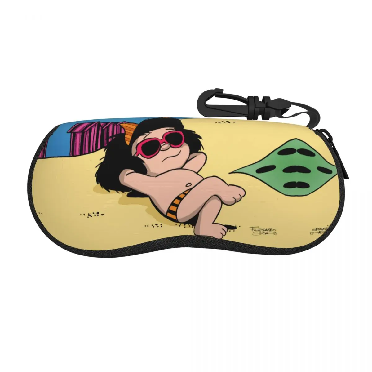 Custom Free Happy Mafalda Shell Eyeglasses Case Women Men Cool Cartoon Anime Glasses Case Sunglasses Box Pouch