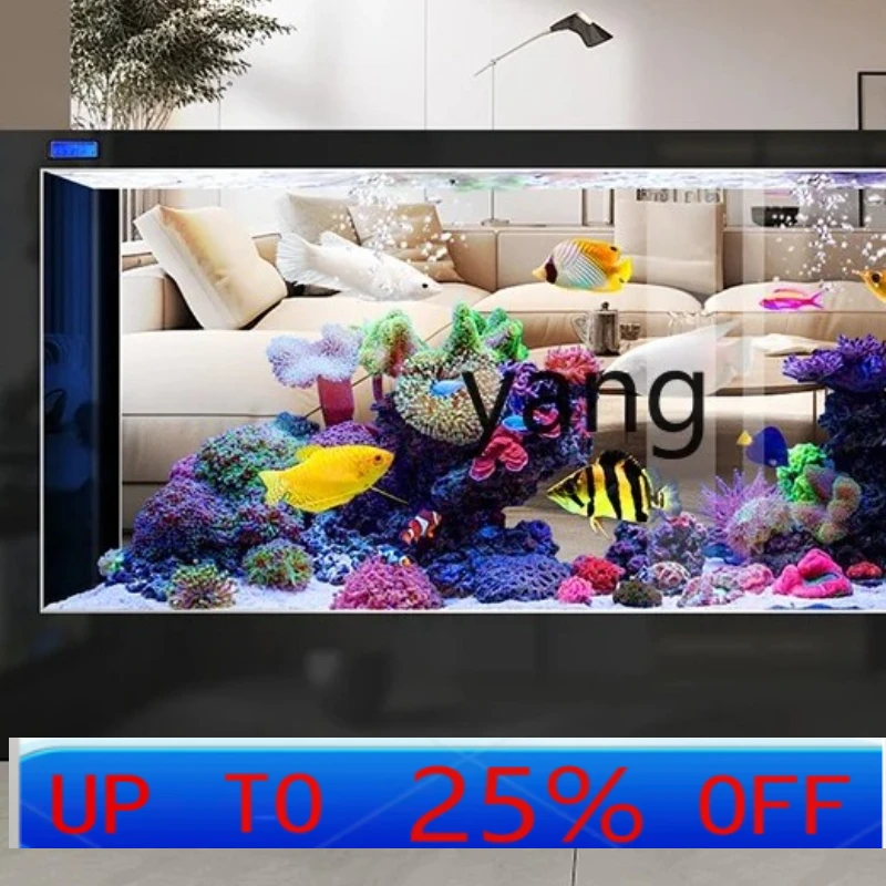 

LMM living room household large ultra-white glass floor intelligent ecological aquarium
