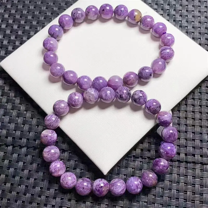 9MM Natural Charoite Bracelet For Women Men Reiki Healing Fengshui Wealth Fortune Bangle Jewelry gift 1pcs