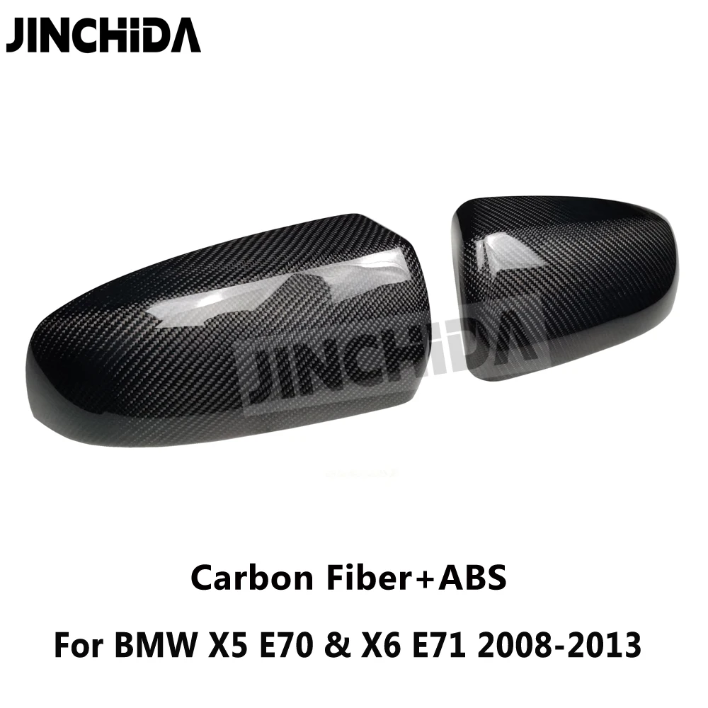 Real Carbon Fiber ABS Replacement Style Rear View Mirror Caps for BMW X5 X6 E70 E71 2008-2013 Side Door Mirror Cover