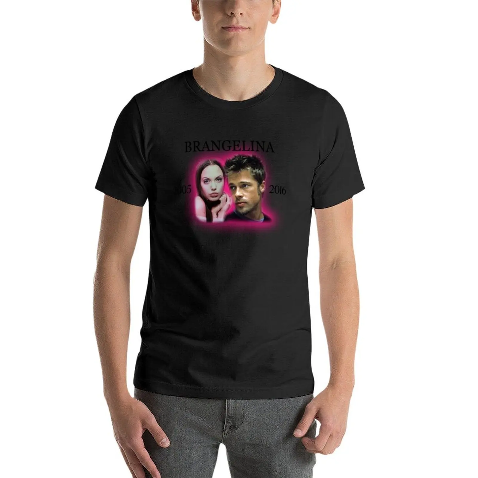 Camiseta de brangelina para hombre, tops de verano, camiseta de manga corta con gráficos