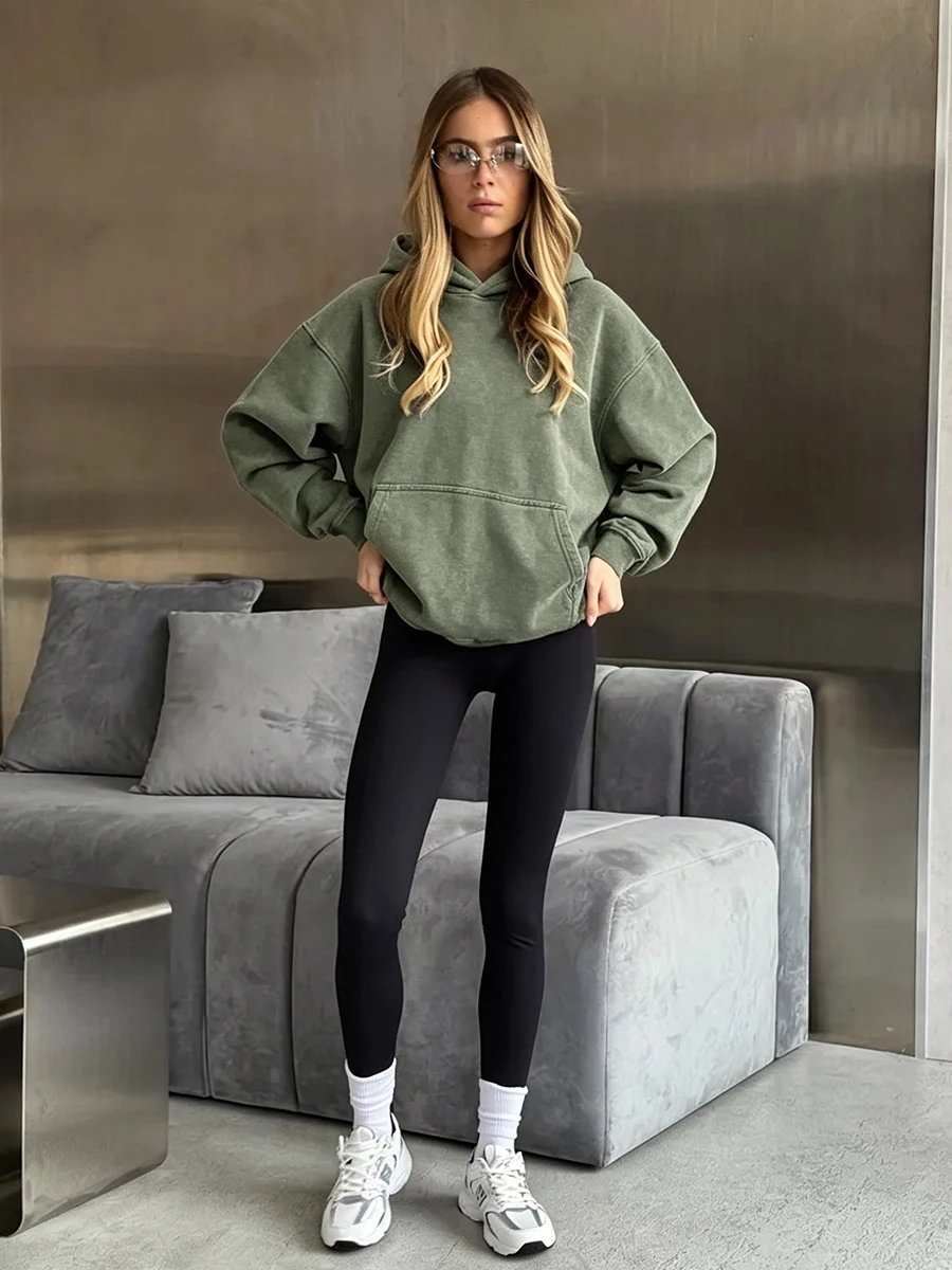 Wolfeel Women's Hooded Sweatshirt Set Long Sleeved Pullover Hooded Sweatshirt Loose Fit Casual Spring and Autumn Sportswear