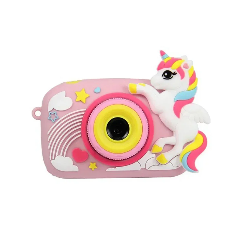 Children Digital Camera Video Camera Cartoon Shark Unicorn Mini Children Cameras Toy Play Games Photo Birthday Christmas Gift