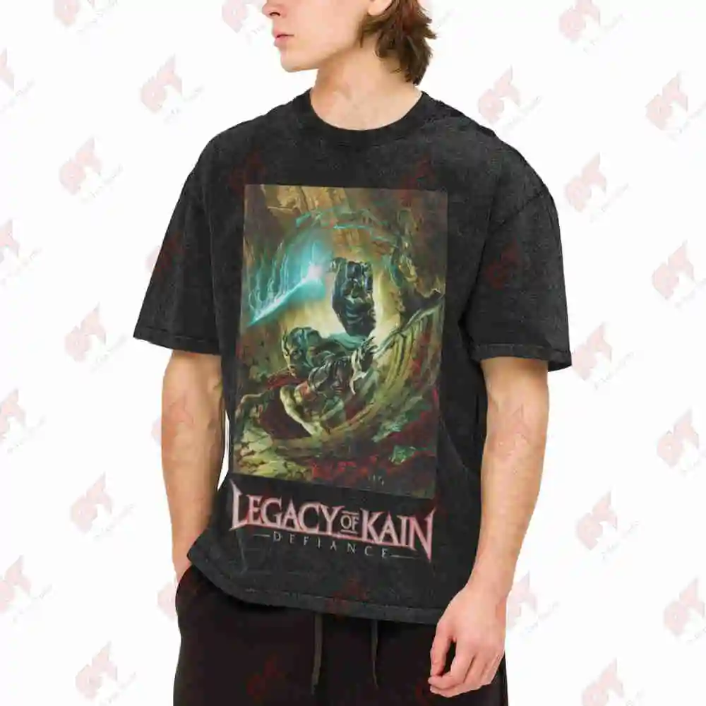 Kain Legacy Of Kain Defiance Vintage Washed Tee Pure Cotton T-Shirt