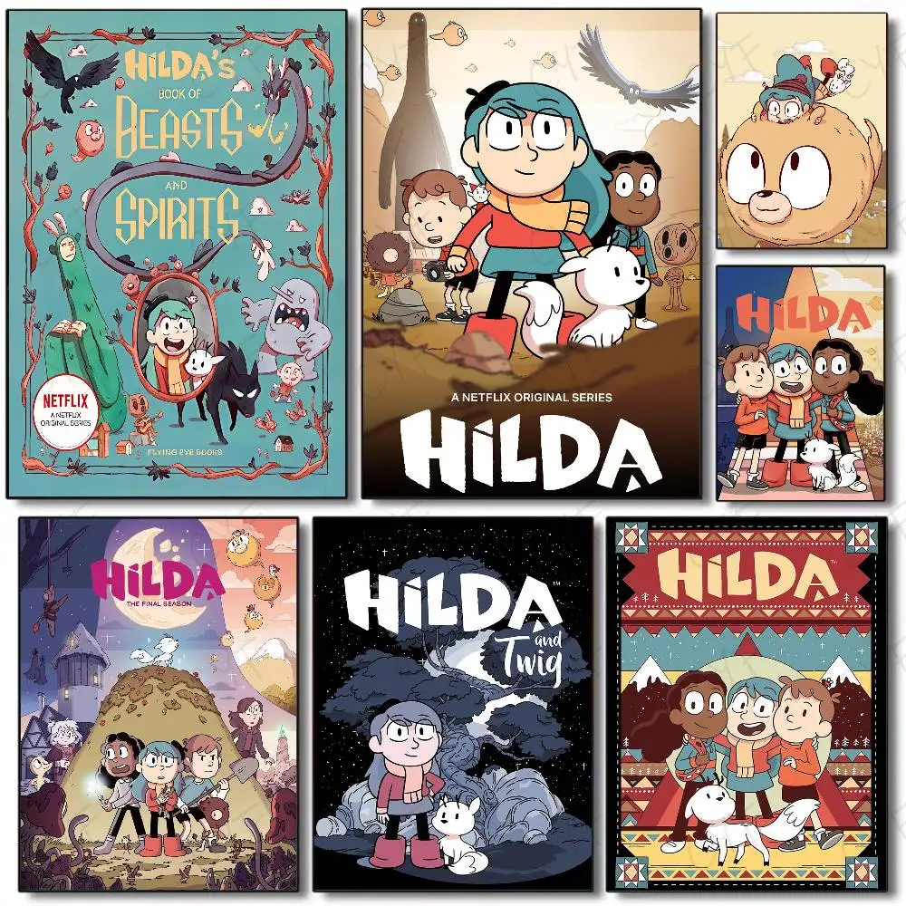 H-Hilda мультфильм девушка аниме постер HD искусство липкая стена водонепроницаемый дом гостиная спальня бар эстетическое украшение