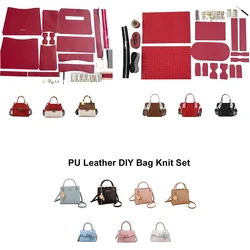 Hand nähte DIY Ledertasche machen Kit Tasche einfach hand gefertigte Shouller Taschen gurte und Strick Bastel sets für Frauen Handtaschen Geschenke