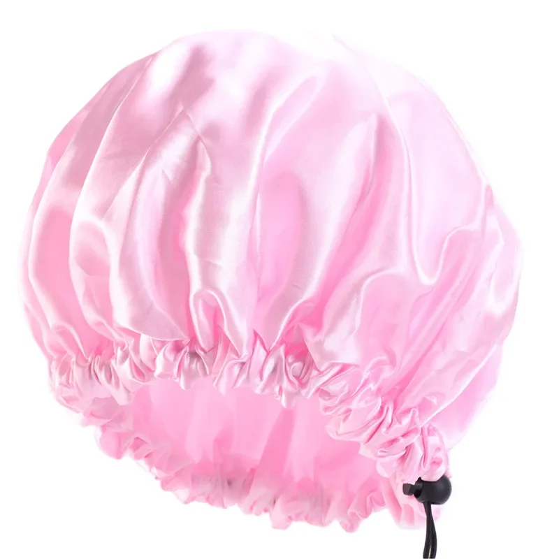 Reversible Satin Bonnet Hair Caps Double Layer Adjust Sleep Night Cap Head Cover Hat for Curly Springy Hair Styling Accessories