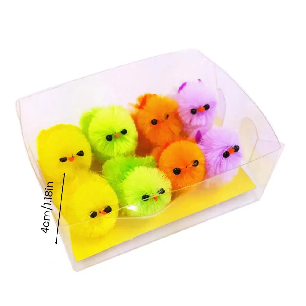 3cm Mini Plush Easter Chickens Furry Fake Pom Chicks Miniature Farm Animals Figurine For Party Favors DIY Crafts Table Decor