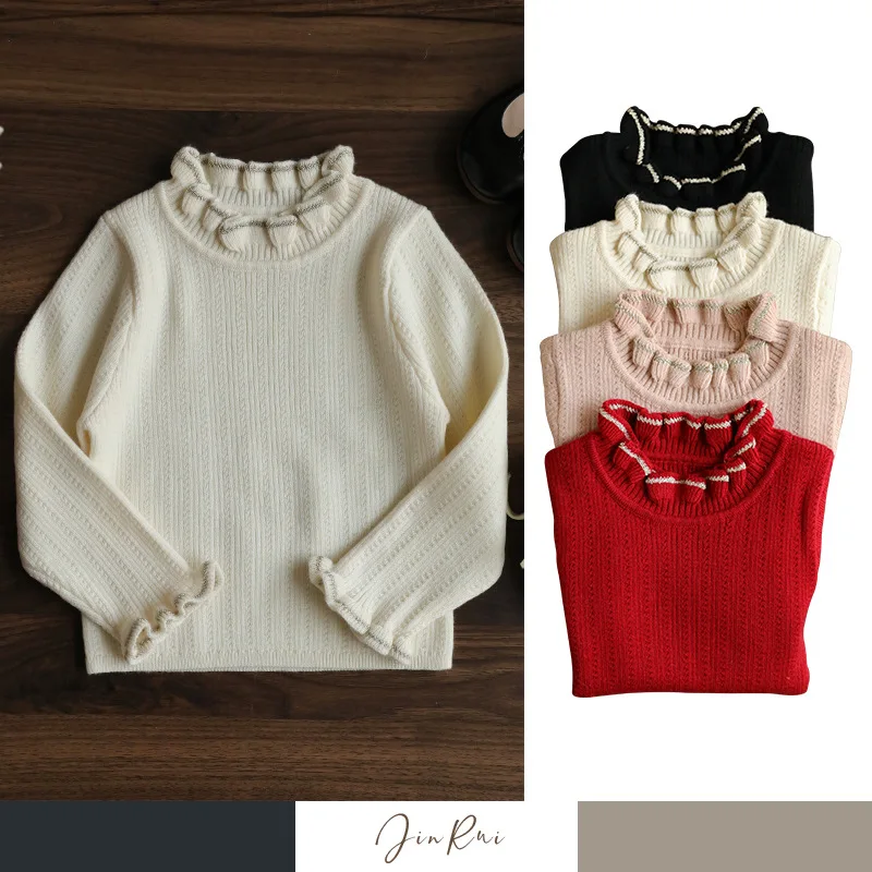 

Girls Sweater 2024 Autumn and Winter New Meilino Wool Base Sweater For Baby Girls Outwear Children's Clothings