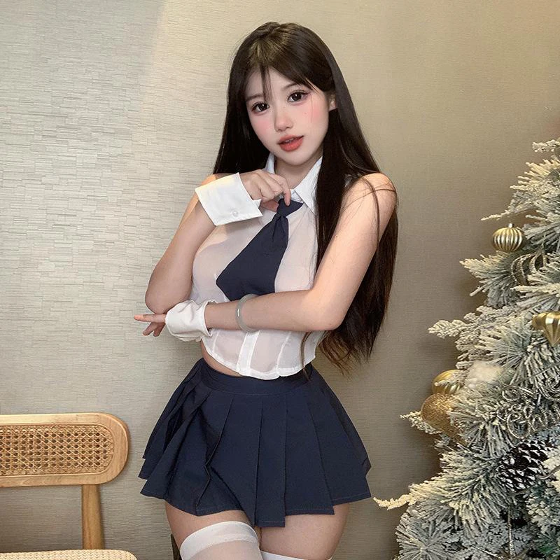 Fashion Casual Sexy Jk Uniform Home Pajamas Set For Women