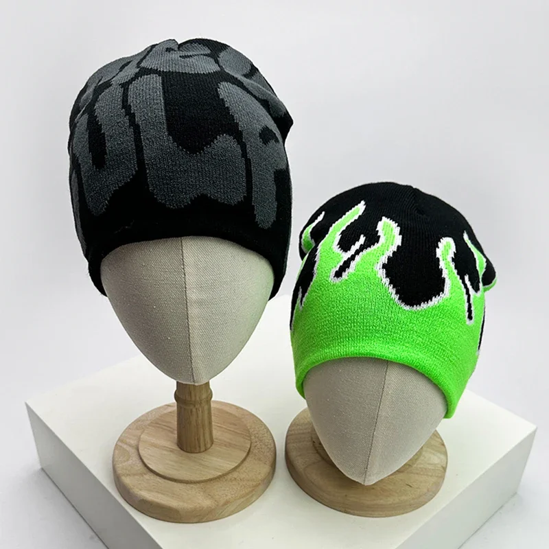 Autumn and Winter Y2K Men Women American Style Letter Wool Bucket Knitted Hats Warm Comfortable Versatile Fashion Hip Hop Street - view 2