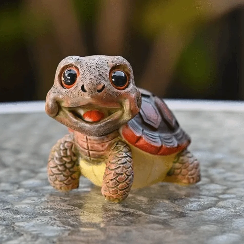 

Collectible Big Eyed Turtle Ornament Cartoon Crafts Sea Turtle Figurine Lucky 10.5cm Marine Life Ornaments Kids Birthday Gift