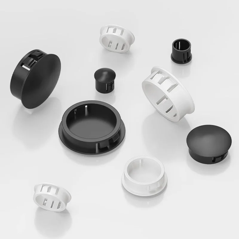 2~50Pcs Black/White Nylon HP Snap-On Plug, Tube Plug, Plastic Cap, Round Hole Plug, Decorative Cap 5/6/7/8/9/10/11/12/13/~100mm