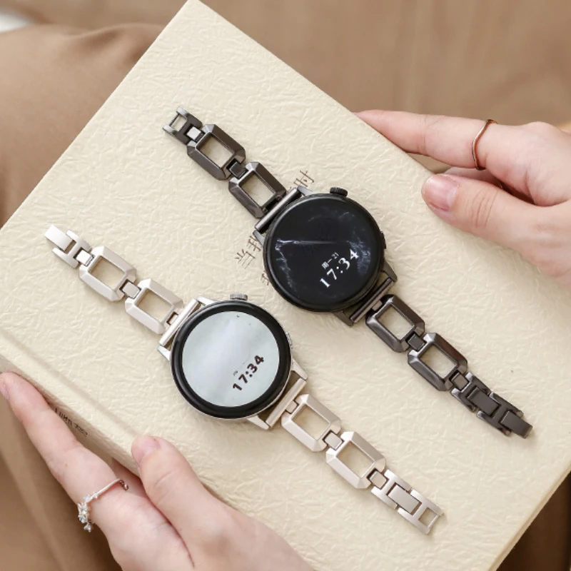 

22mm Women Metal Bracelet for Huawei GT 3 watch strap 20mm band for Galaxy Watch 4 46mm for Samsung Galaxy Watch 5 Pro 4 Classic