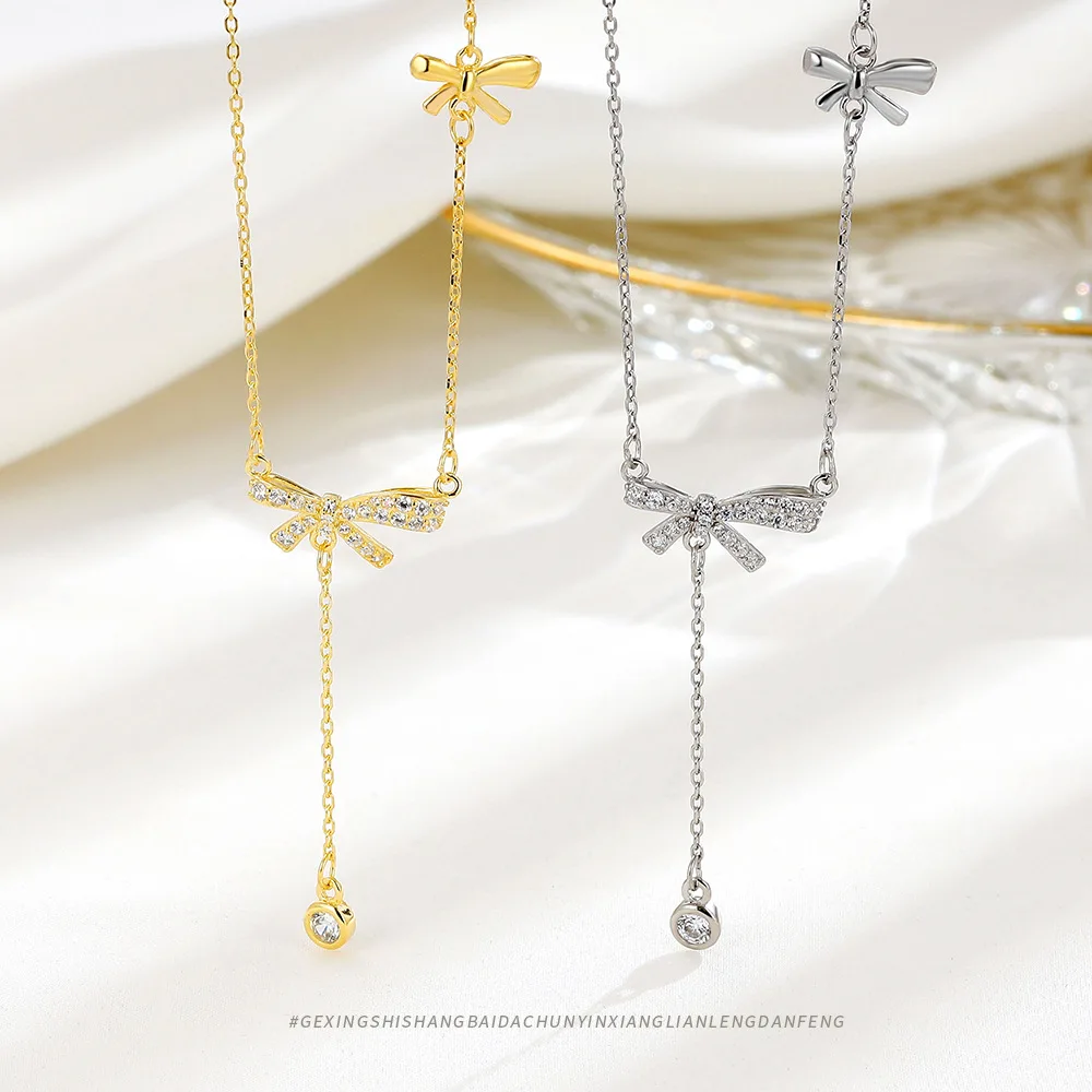 

Модное ожерелье из стерлингового серебра S925 с бабочкой и кисточкой с замком на воротнике для женщин