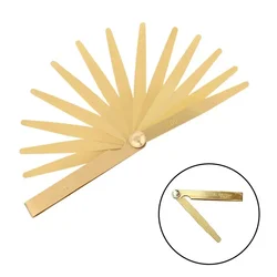 13pcs Feeler Gauges High Precision Metric Brass Foldable Feeler Gauge 0.05-1m 13 Blade Brass Measure Tool