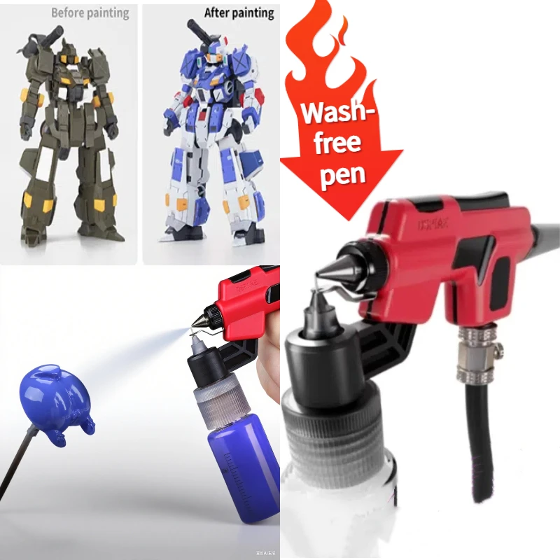 Dspiae Pt-ab Yıkanabilir Airbrush, Ölçekli Model Boyama Araçları İçin Marker Rafı ile Hızlı Boya Değişimi, Hobi ve DIY El Sanatları Kalemi Tabancası Araçları
