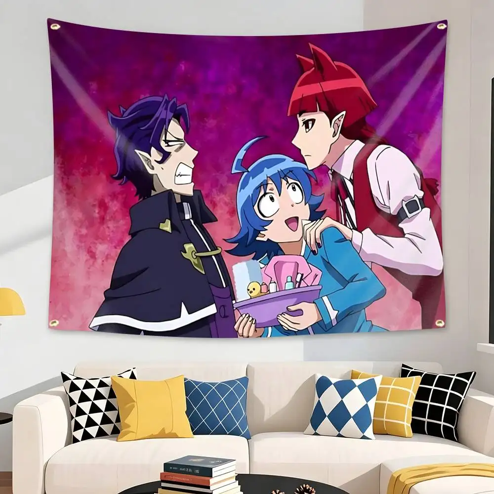 Iruma Suzuki Welcome to Demon School Flag Tapestry Banner for Bedroom Living Room Outdoor Camping Custom Supported