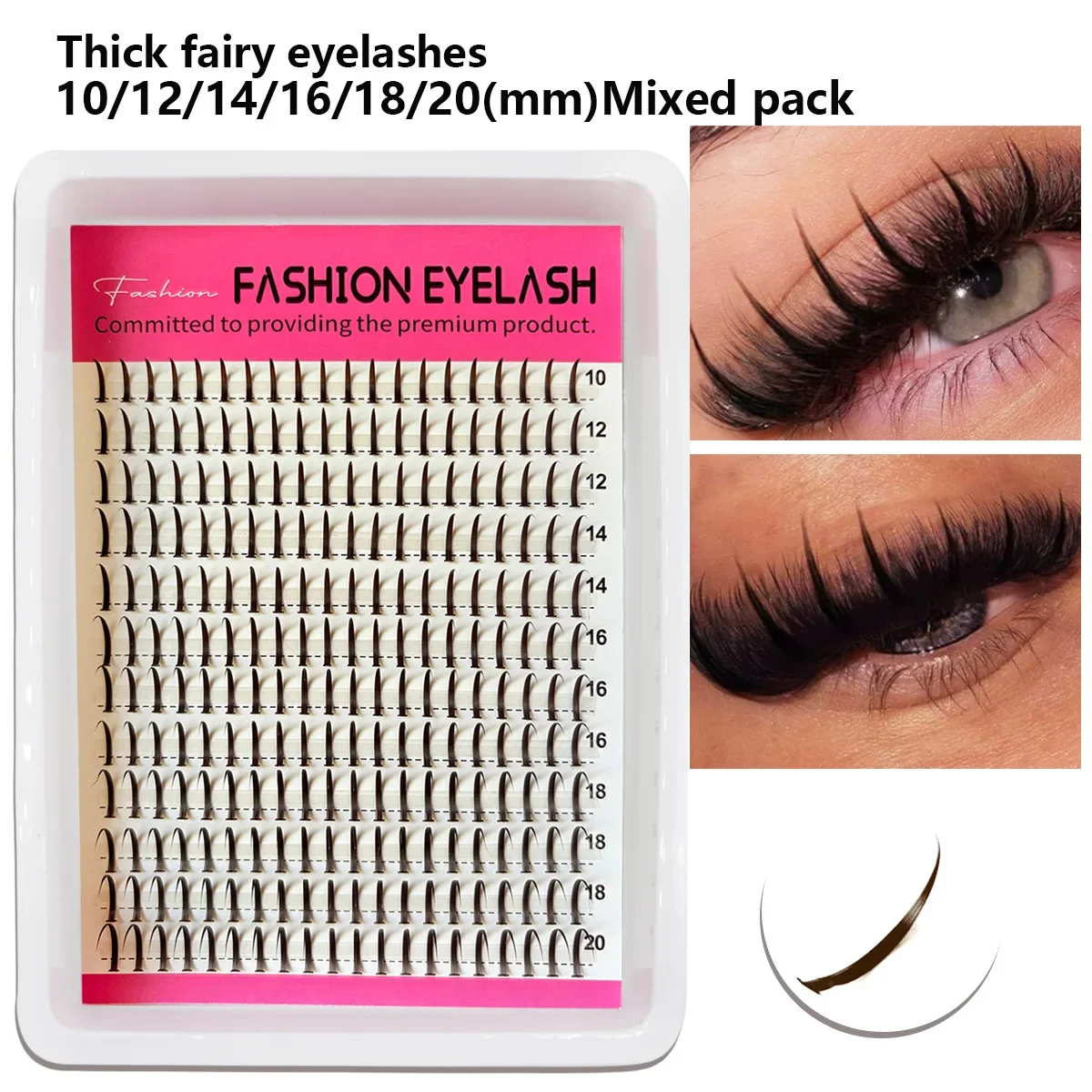 HBZGTLAD 240 Stück Spikes Wimpernbüschel Lang 10-20mm Wimpernspikes Einzelwimpern DIY Spiky Lash – Detail 11
