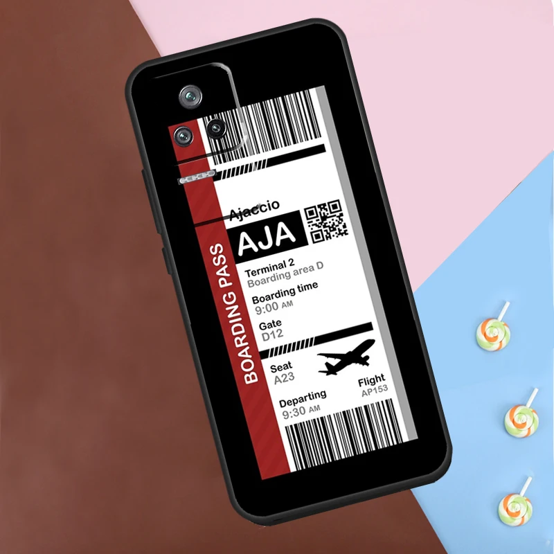 Boarding Pass Flight Ticket Case For Xiaomi 13 14 13T Pro 11T 12T 12 Lite POCO X6 Pro X3 X4 X5 M6 Pro M5s F3 F5 Cover