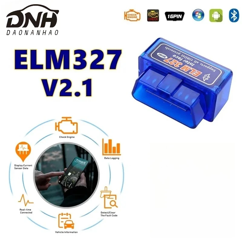 

Bluetooth 5.1 ELM327 V2.1 Автомобильный OBD2 сканер, диагностический инструмент для автомобиля, считыватель кодов, супермини, для Android