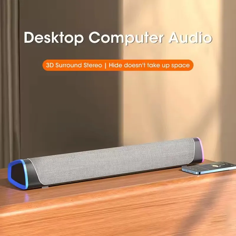 Salange V8 Sound Bar Speaker Berkabel USB Speaker Stereo Bar untuk Proyektor PC Laptop Ponsel Komputer 3.5Mm Speaker Desktop Aux