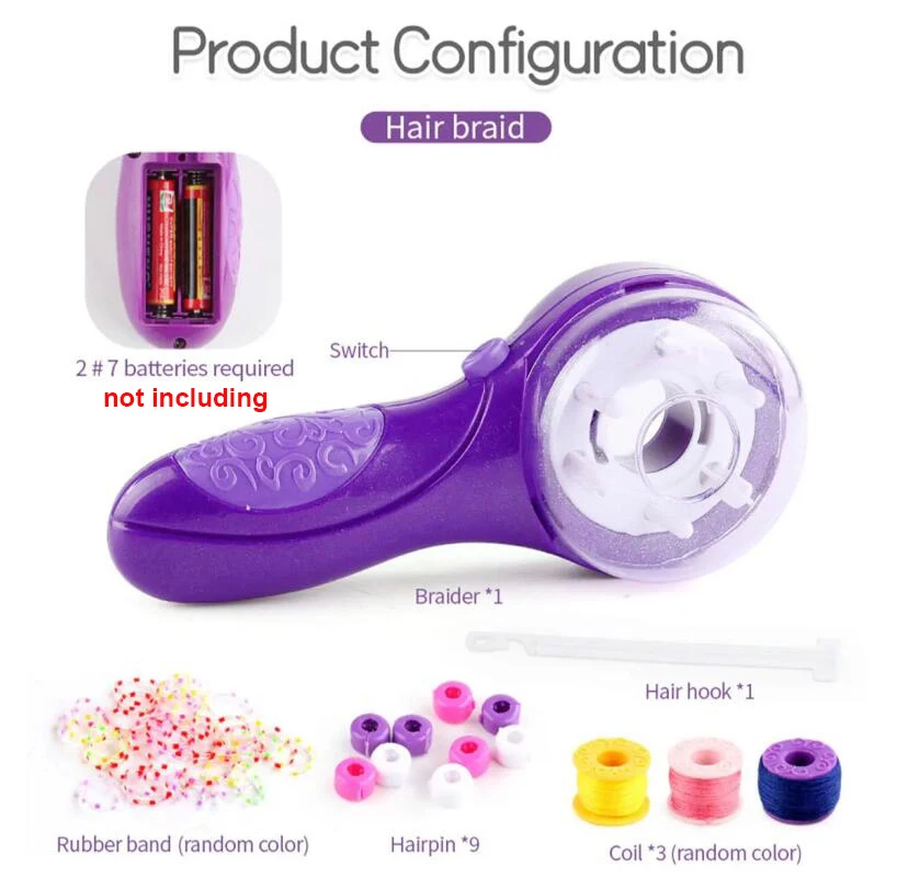 Electric Automatic Hair Braider DIY Braiding Hairstyle Tool Twist Braider Machine Hair Braid Weave Toys For Girl Child Gift