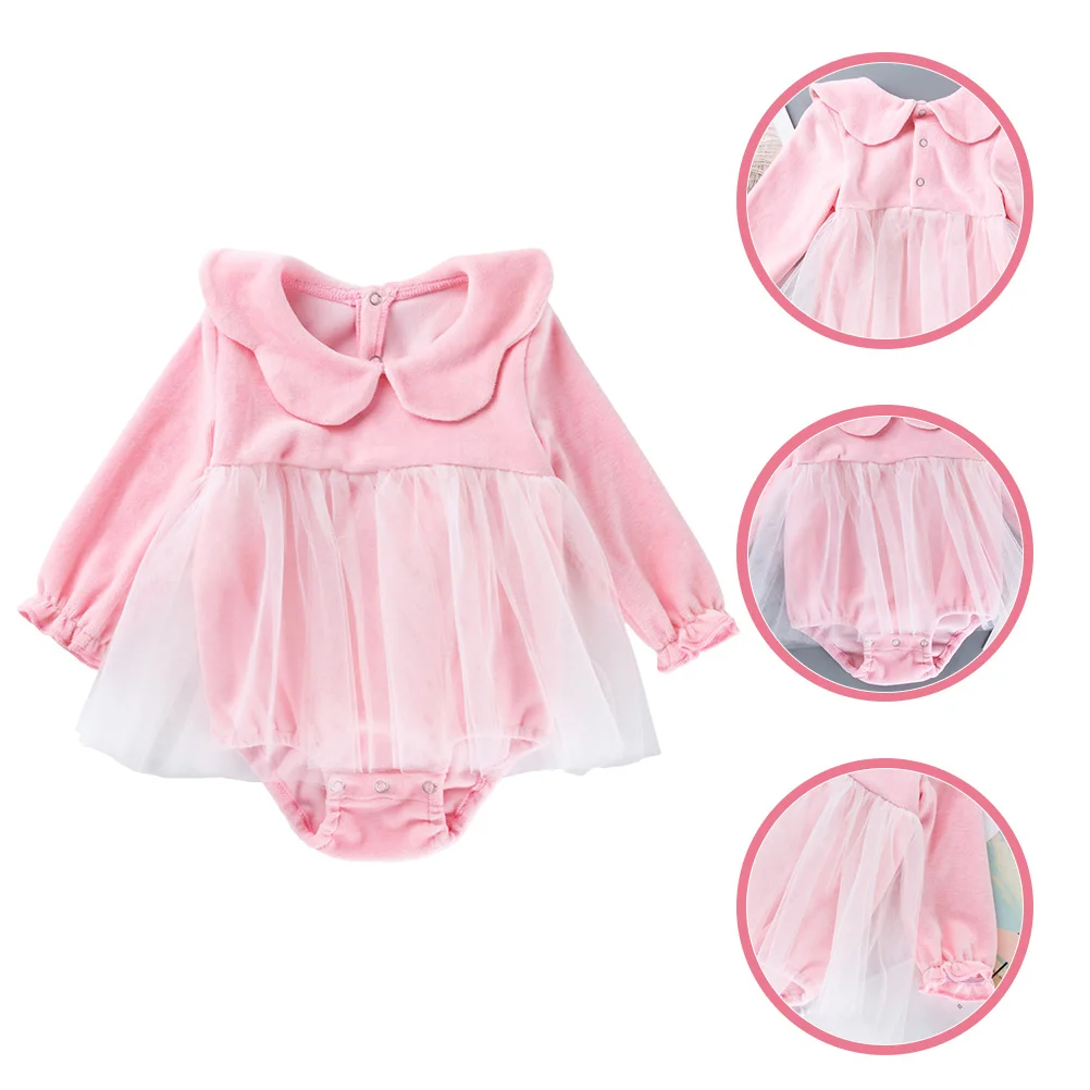 

Baby Girls Romper Coral Fleece Long Sleeve Jumpsuit Cute Toddler Outfit Baby Clothes Newborn Girl Romper Toddler Jumpsuit