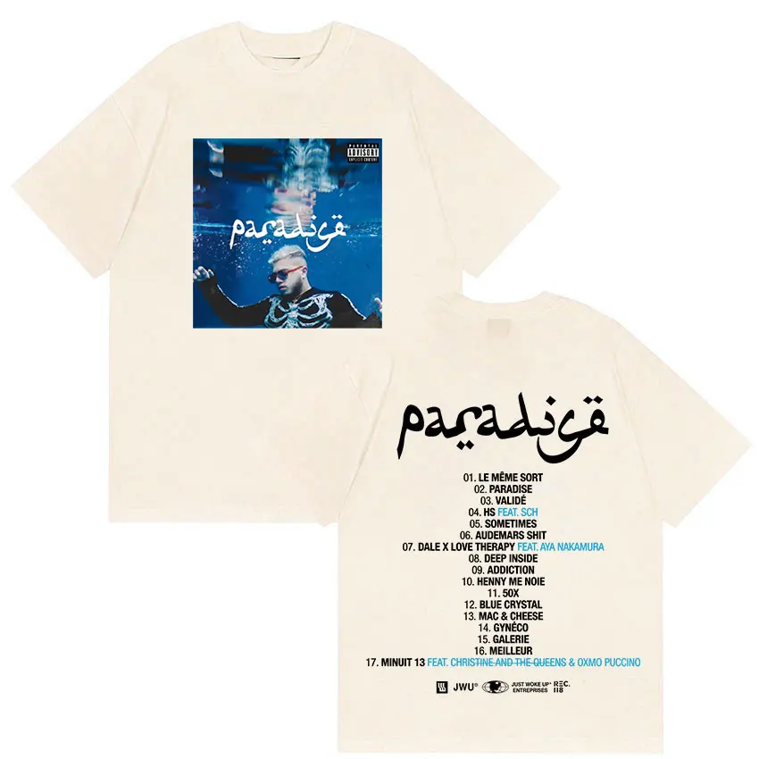 مغني الراب هامزا جولة 2025 غلاف الألبوم تي شيرت رجالي الهيب هوب القوطية قصيرة الأكمام تي شيرت موضة عالية الجودة المحملة #4