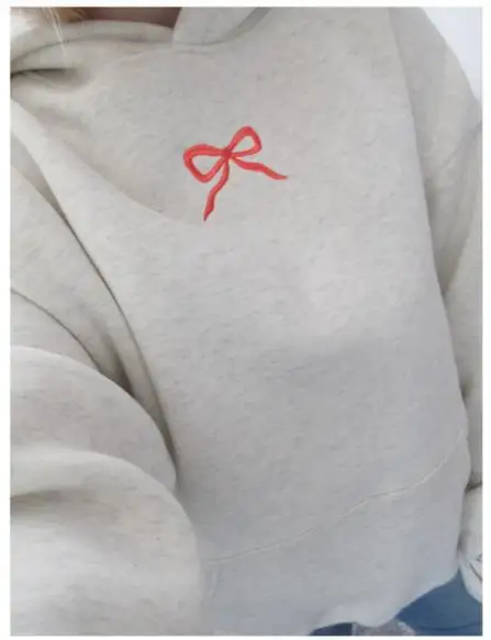 Cotton Simple Floral Letter Bow Pattern Gray Pullover Sweater Top American Retro Trend 2025 New