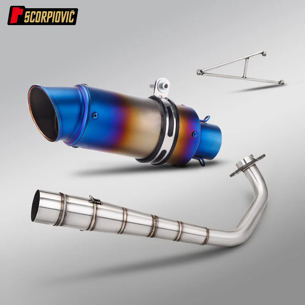 51mm Front Exhaust Link Pipe Connector Motorcycle Modified Escape Tube For RS100 Muffler