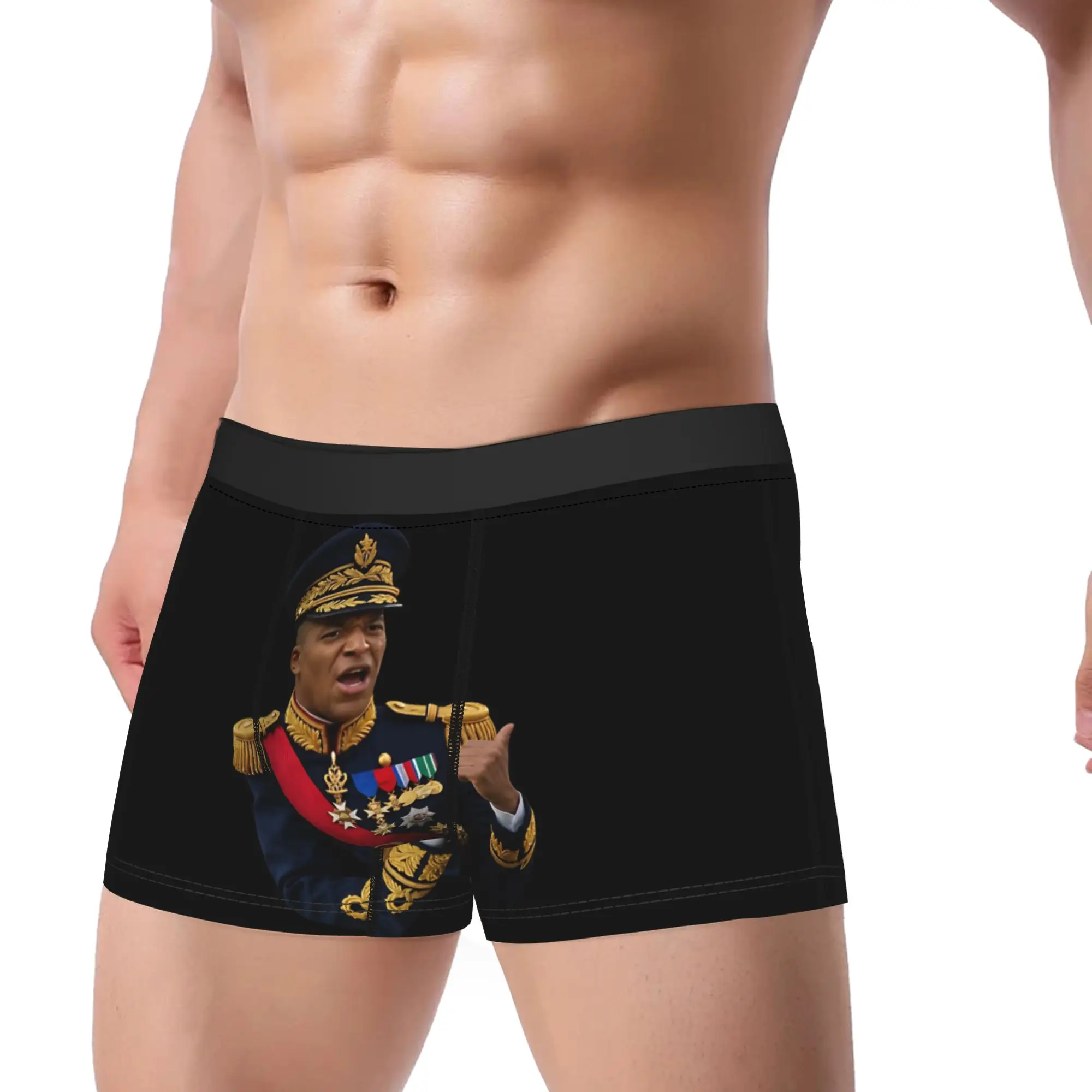 Kylian Mbappe  Golden General Uniform Number 10 Underwear Men Underpants Breathable Boxer Shorts Quality Boxer Brief Plus Size