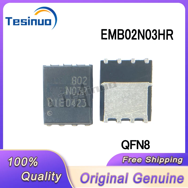 （5/pieces）New Original EMB02N03HR EMB02N03R B02N03R QFN-8 Field effect tube In Stock