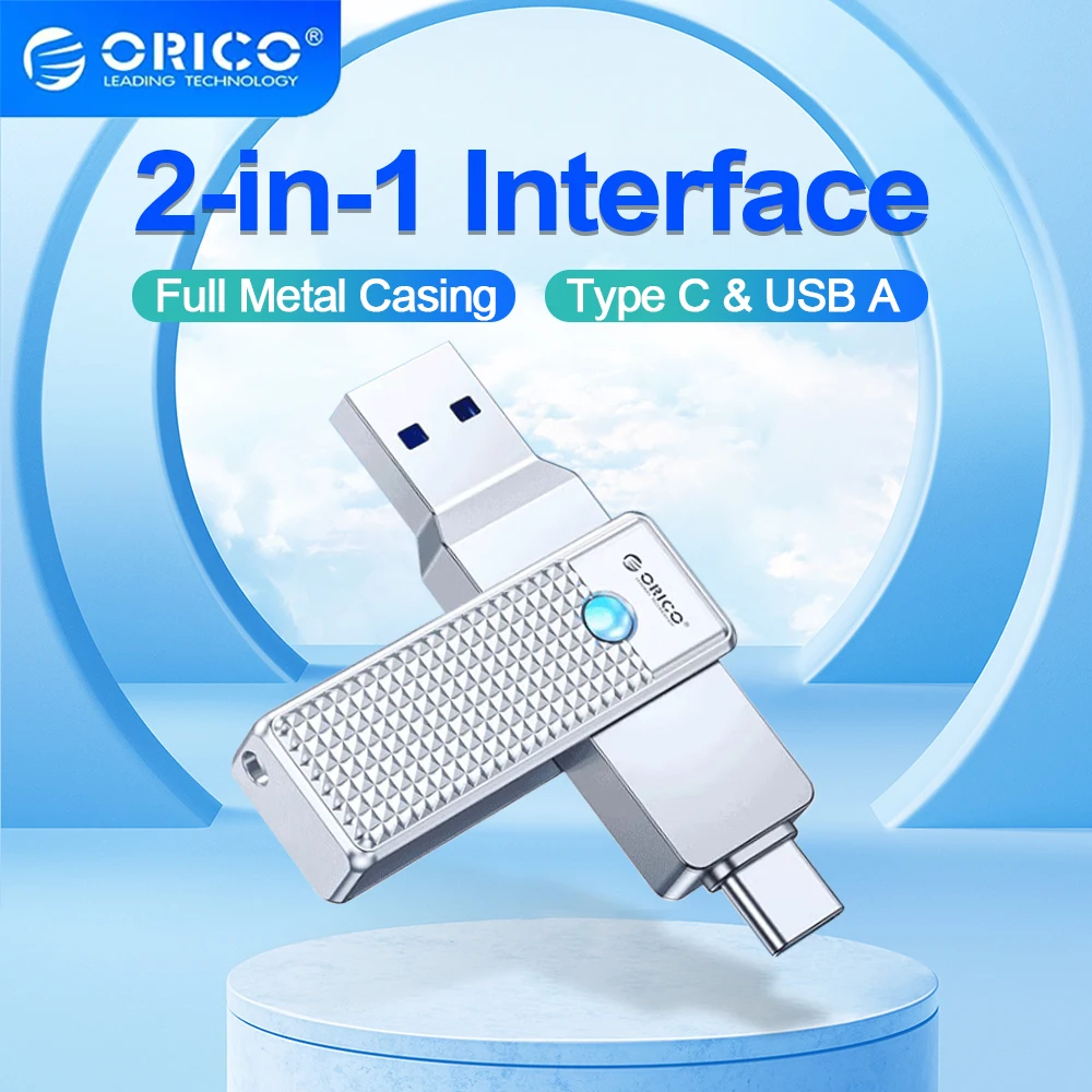 ORICO USB 3.2 405 MB/S PEN DRIVE OTG Pendrive 2 w 1 z podwójnym dyskiem Flash o dużej szybkości napędu typu C interfejsy do komputera MacBook Phone