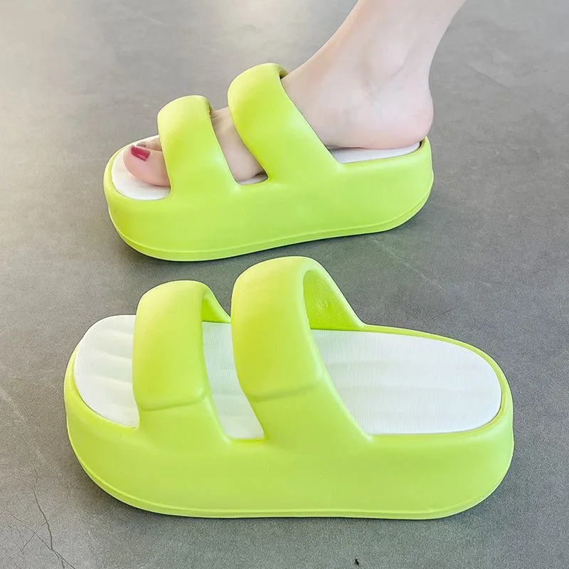 

Ins hot platform 7 cm thick slippers women's summer two band sandal EVA clogs woman fashion high slides girls chunky slippers