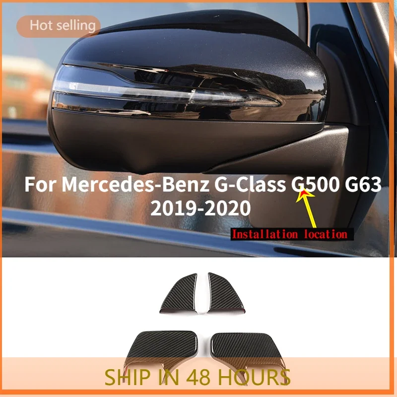 

For Mercedes-Benz G-Class G500 G63 2019-2020 Real Carbon Fiber Side Wing Rearview Mirror Base Cover Sticker Car Accessories