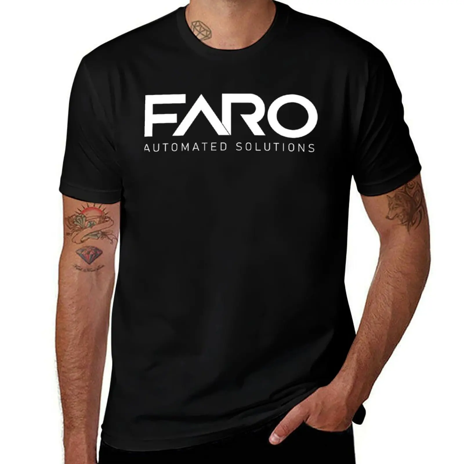 

Классическая футболка с логотипом Faro Automated Solutions, футболка большого размера, хлопковые мужские футболки, мужские футболки Fruit of the Loom