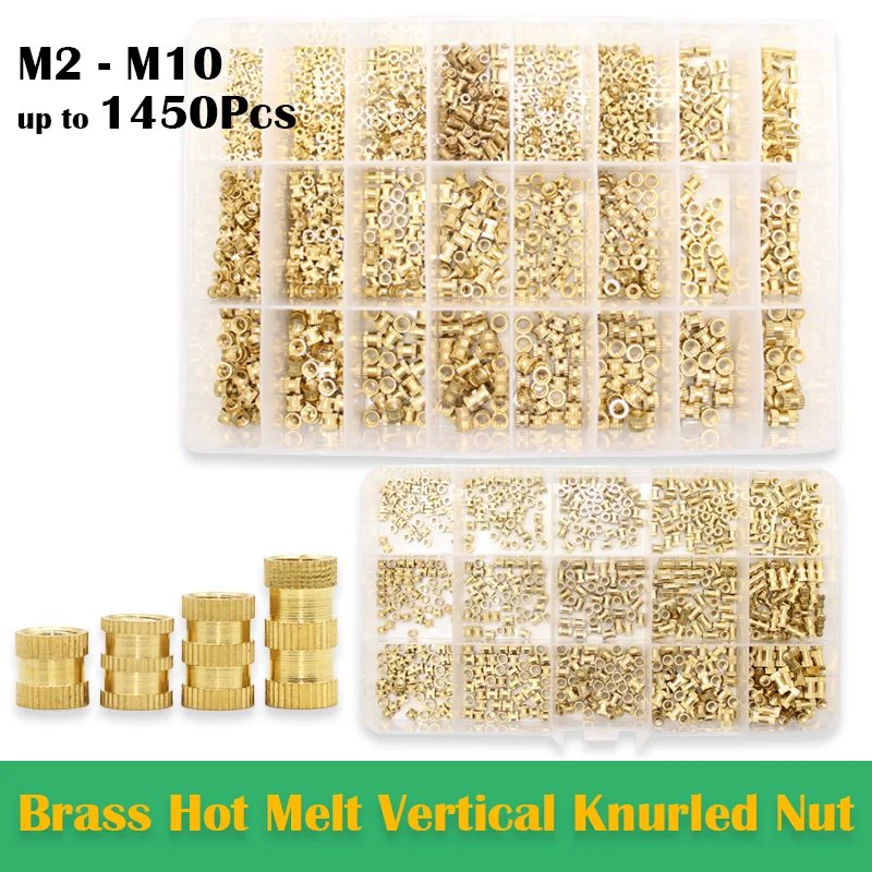 Brass Heat Insert Nut Digital Electric Adjustable Temperature Soldering Iron Nutinsert Thread Knurled Embedment Nuts 3D Printer