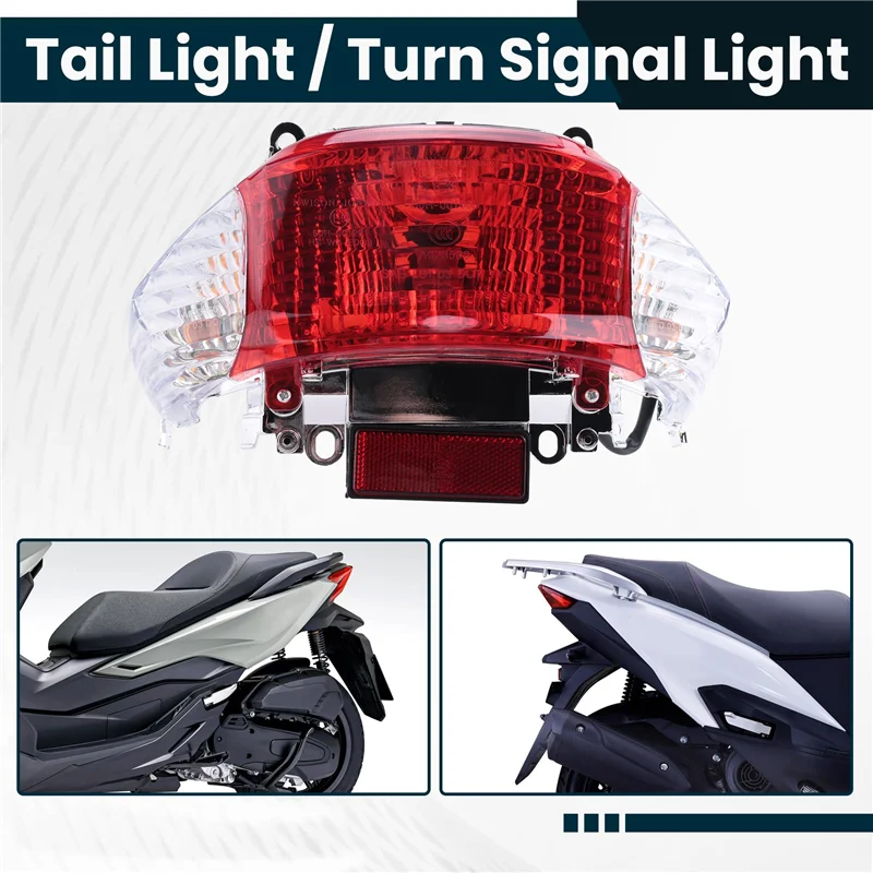 

NEW-Motorcycle Tail Light For Gy6 Scooter 50Cc Rear Tail Light Led Turn Signal Indicator Lamp For Chinese Taotao Sunny