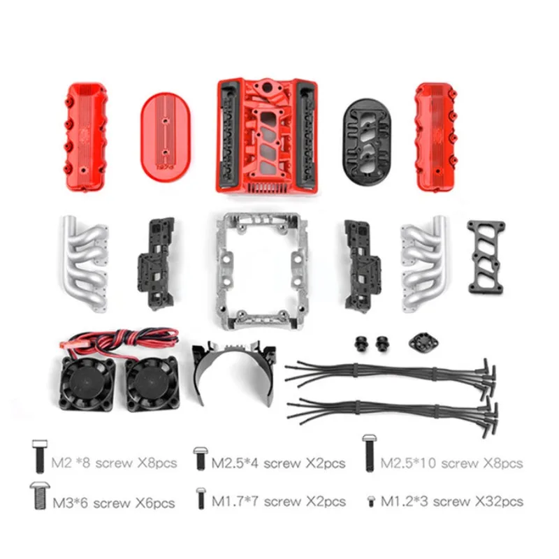 GRC V8 محرك مروحة المبرد غطاء المحرك عدة F76 موتور المبرد نموذج بناء أطقم ل 1/10 RC سيارات مقلد تصميم مدخل هواء #5