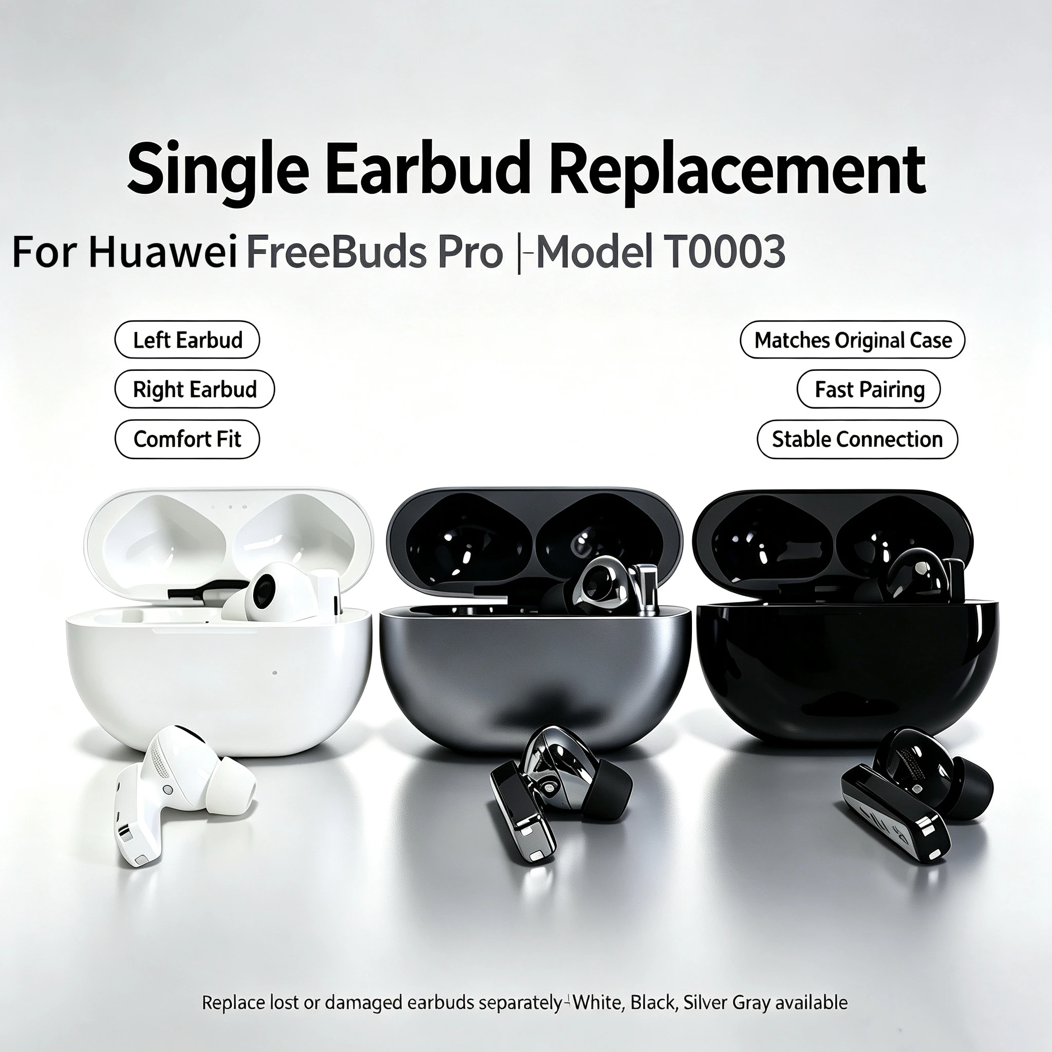 For Huawei Freebuds Pro Bluetooth headphones independent charging case/left single earbud/right single earbud replacement