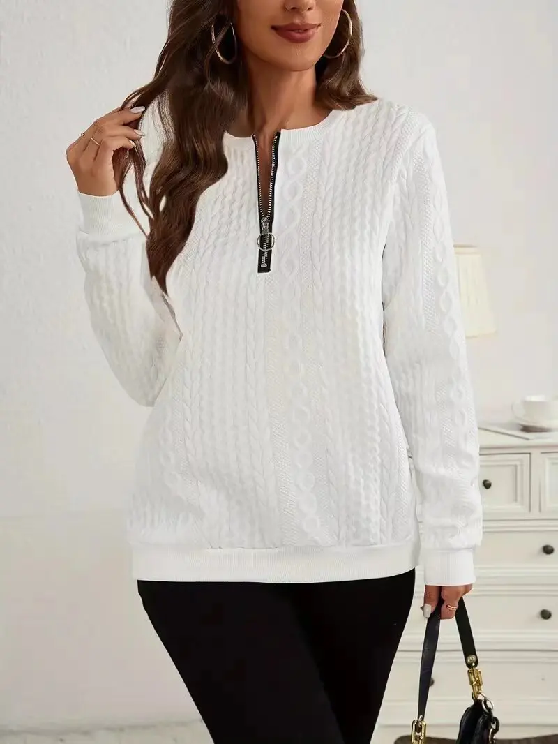 เสื้อสเวตเชิ้ตผู้หญิงแบบสวมหัว เสื้อสเวตเชิ้ตลำลองบุผ้าฝ้ายแบบสี่ในหนึ่งเดียวและเสื้อสเวตเชิ้ตแบบมีซิป