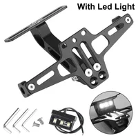 Soporte de placa de matrícula de motocicleta, soporte de lámpara de señal de giro trasera, luz LED CNC, Kits eliminadores de guardabarros de aluminio universales