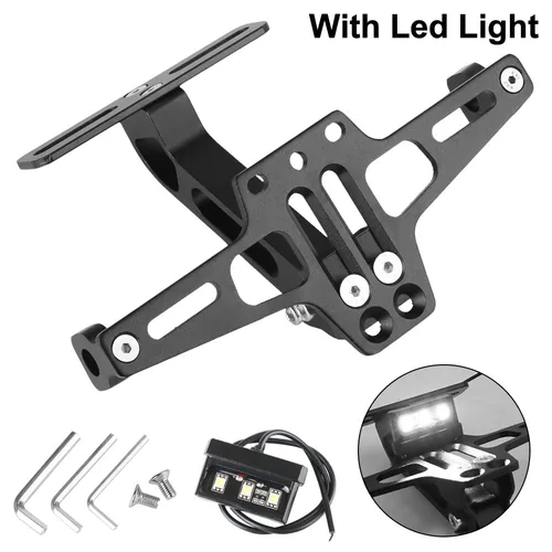 Soporte de placa de matrícula de motocicleta, soporte de lámpara de señal de giro trasera, luz LED CNC, Kits eliminadores de guardabarros de aluminio universales
