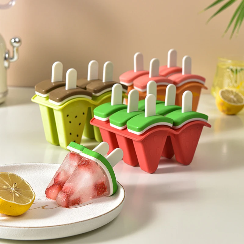 

DIY Ice Cream Molds Household Easy Release Silicone Mold Cute Creative Watermelon Shaped Ice Cream Mold Kitchen Accessories Tool