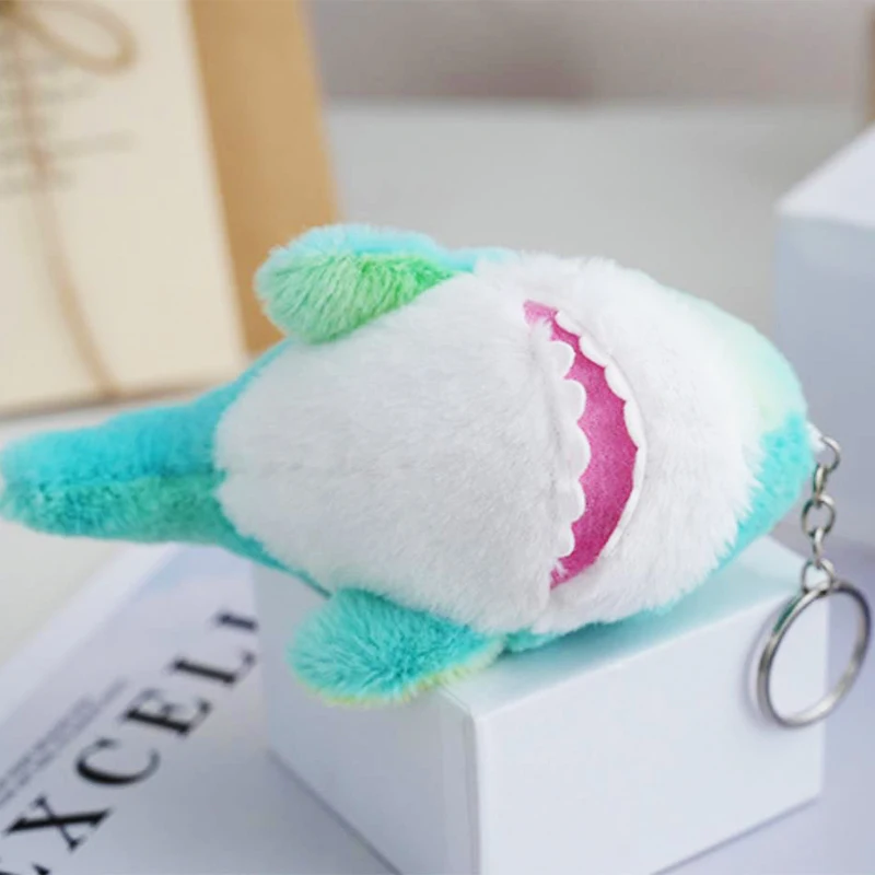 Soft Plush Cartoon Shark Keyring Creative Backpack Pendant Decoration Toys Doll Keychain Girls Birthday Gifts image 5