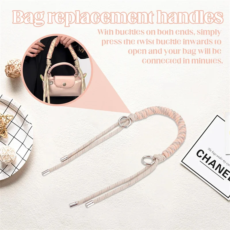 HOILIN Cумка женская Braided Purse Strap Pink Purse Straps Handbags Woven Handle for Evelyne Mini Bags longcjamp