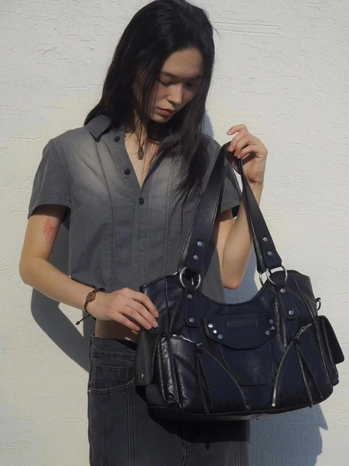

Casual Chic Motorcycle Sle Tote Bag Crossbody Bag Soft Handle No Partition Polyester Pure E-commerce S Youth Dail...